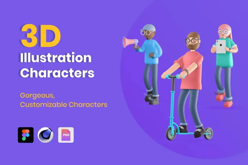 3D Illustration Characters Illustration Kit