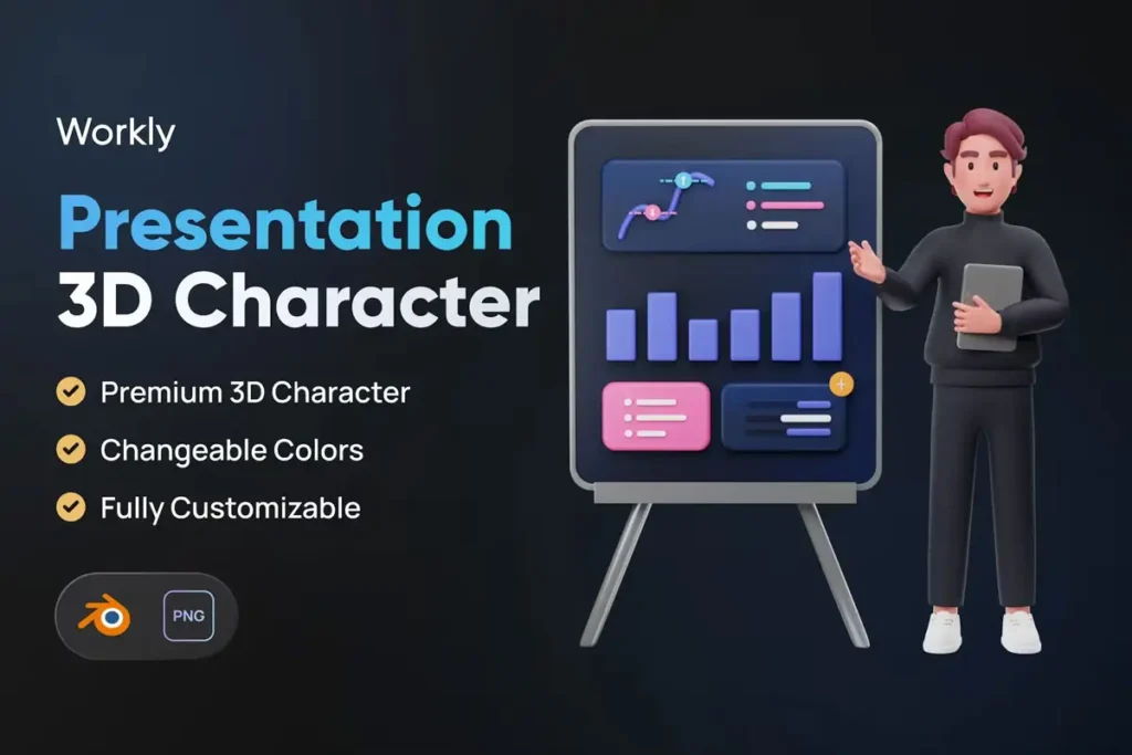 Presentation 3D Character Illustration Pack