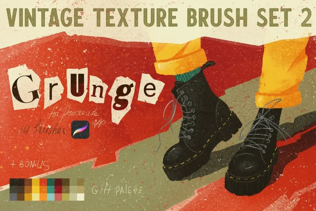 Grunge Vintage Texture Procreate Brushes