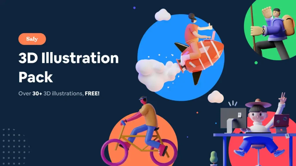 SALY - 3D Illustration Pack for Figma (Free)