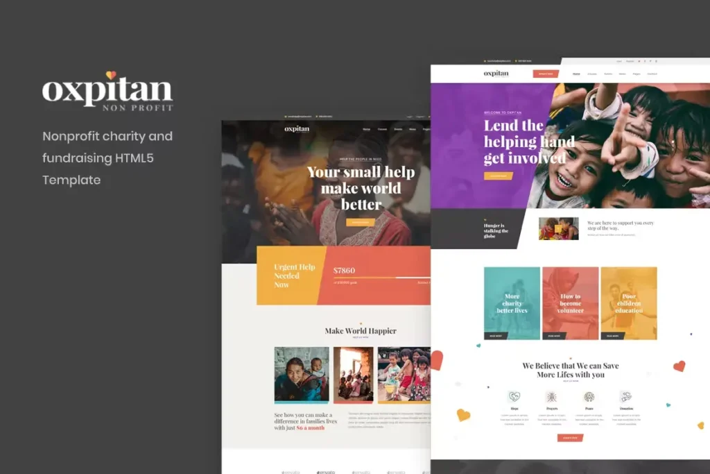 Oxpitan - Nonprofit Charity HTML5 Bootstrap Template