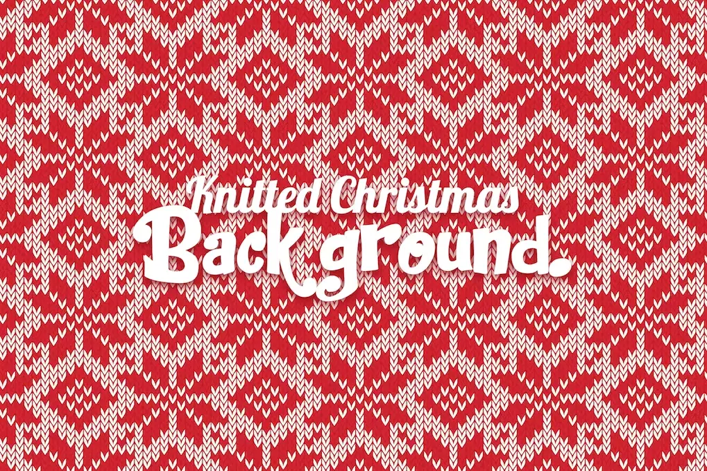 Knitted Christmas Vector Background