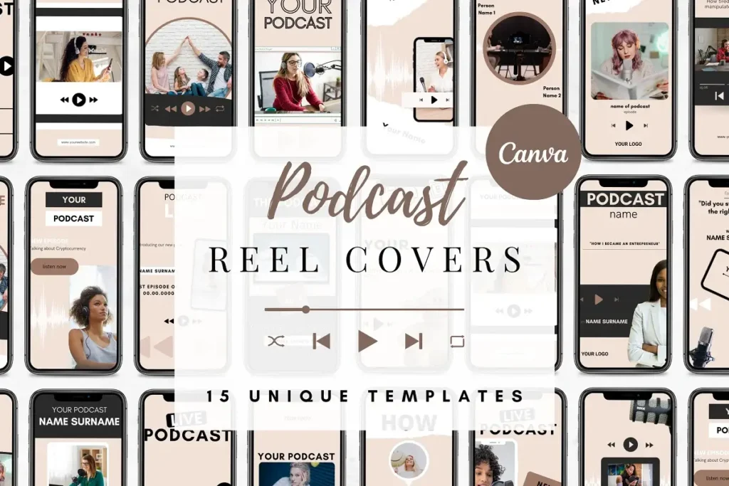 Podcast Reel Cover Template for Canva