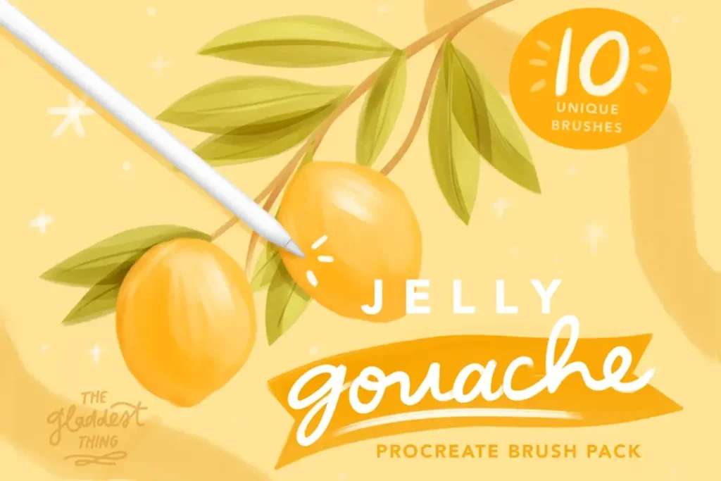 Jelly Gouache Free Procreate Paint Brush Pack