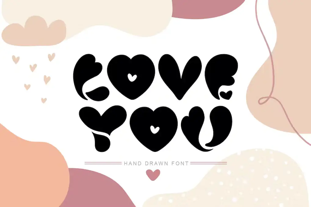 Love You Hand Drawn Valentine Font