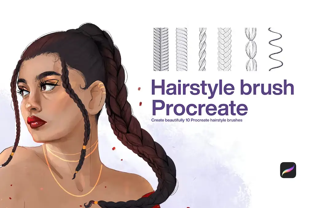 Beautiful Hairstyle Procreate Brushes