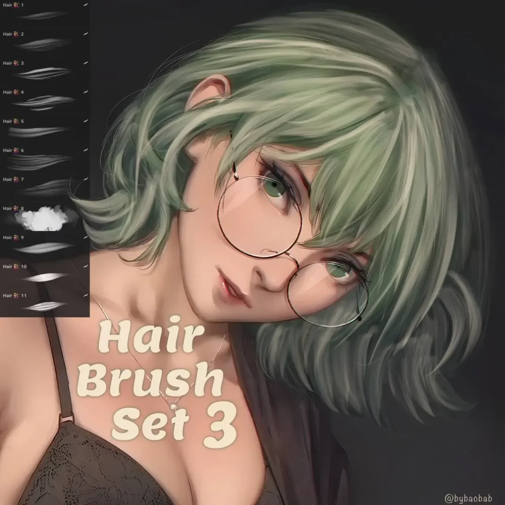 Hair Brush Set for Procreate