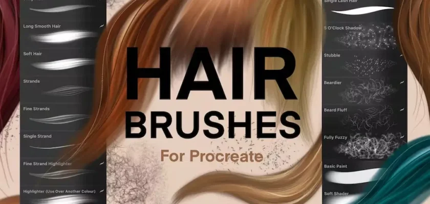 Realistic Hair Brushes For Procreate