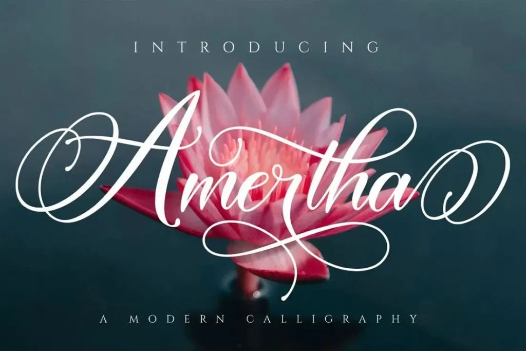 Amertha Free Modern Calligraphy Long Tail Font