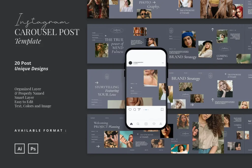 Fashion Instagram Carousel Post Template