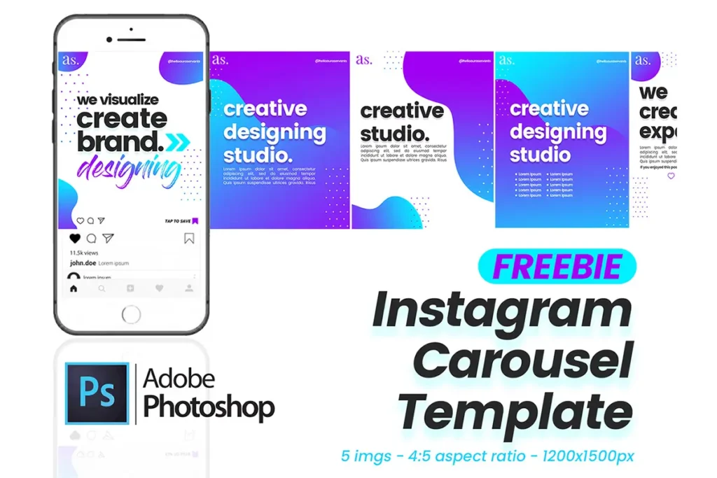 Free Design Studio Instagram Carousel Template