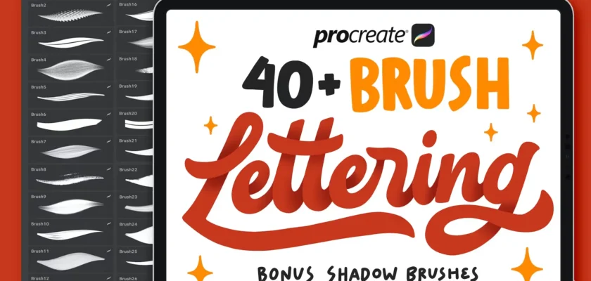 Procreate Lettering Texture Brushes