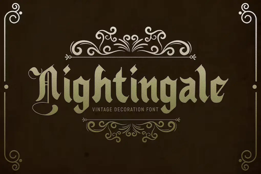 Nightingale - Vintage Decoration Medieval Font