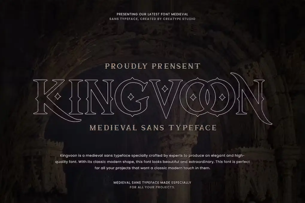 Kingvoon - Medieval Sans Typeface