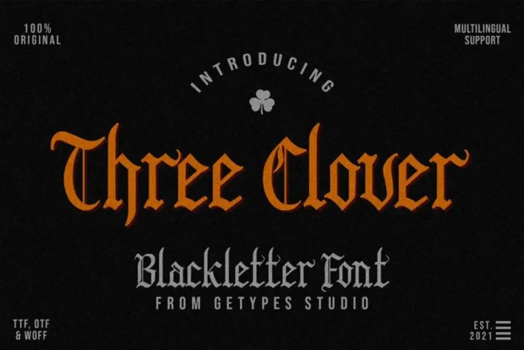 Three Clover - Free Medieval Gothic Style Font
