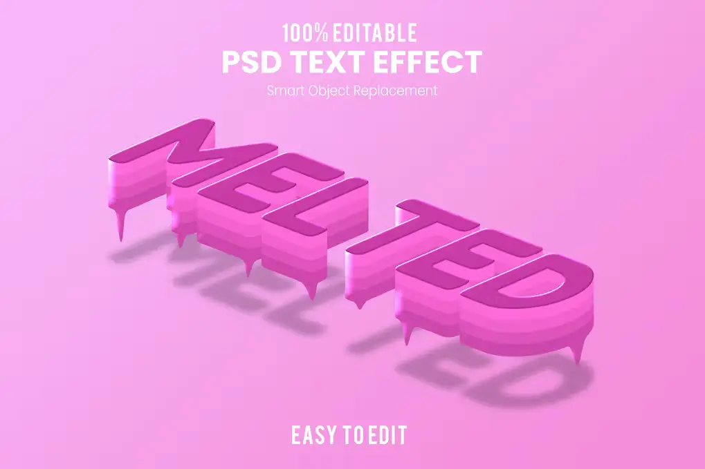 Melted 3D Text Effect PSD