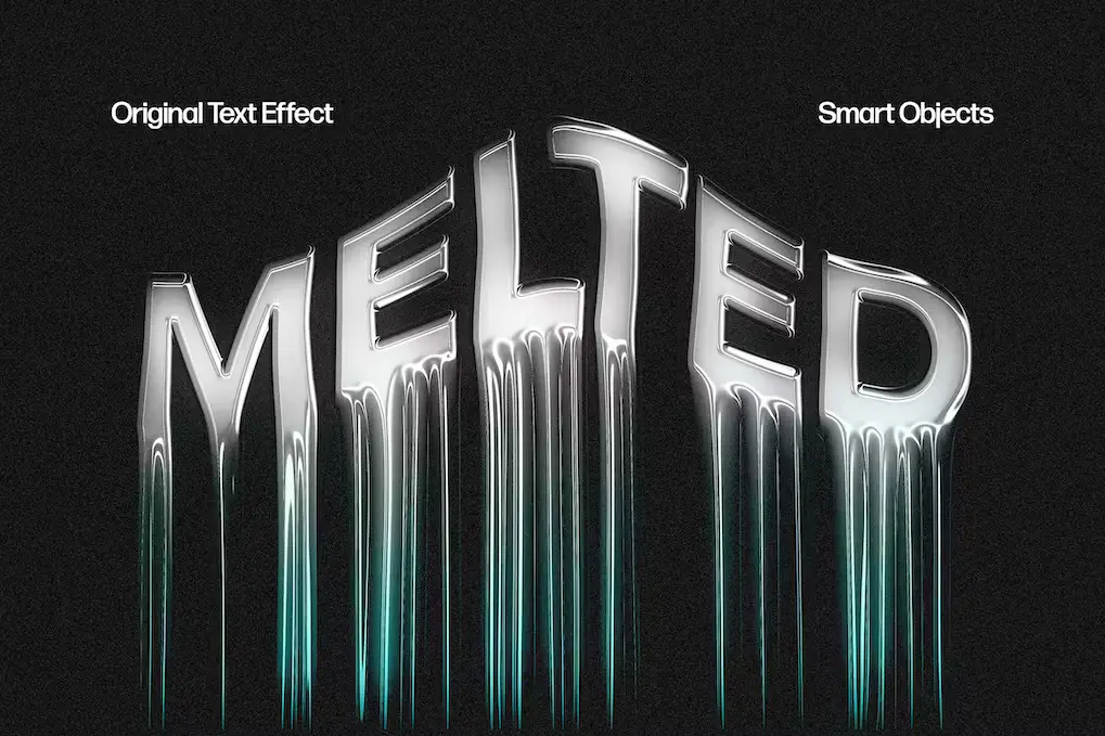 Metal Melted Text Effect PSD