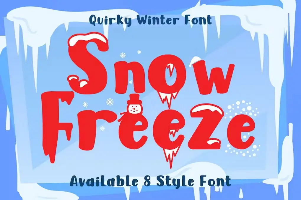 Snow Freeze Quirky Winter Font